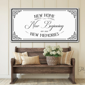 New home, new beginning, new memories - vászonkép különböző méretben - otthon & életmód - dekoráció - kép & falikép - táblakép - Meska.hu