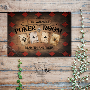 Poker Room családnévvel - vászonkép különböző méretben - otthon & életmód - dekoráció - kép & falikép - táblakép - Meska.hu