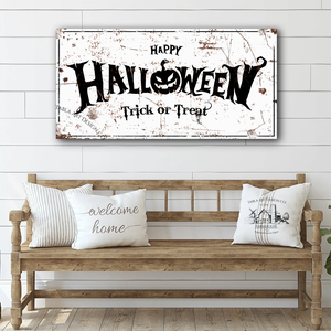 Happy Halloween Trick or Treat - rozsdás hatás - vászonkép különböző méretben, Otthon & Életmód, Dekoráció, Kép & Falikép, Táblakép, , MESKA