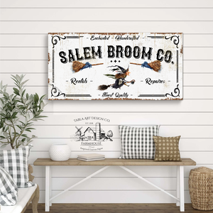 Salem Broom Co. - rozsdás hatás - Halloween vászonkép különböző méretben, Otthon & Életmód, Dekoráció, Kép & Falikép, Táblakép, , MESKA