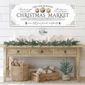Christmas Market - Karácsonyi gömbök - Karácsonyi vászonkép különböző méretben - otthon & életmód - dekoráció - kép & falikép - táblakép - Meska.hu