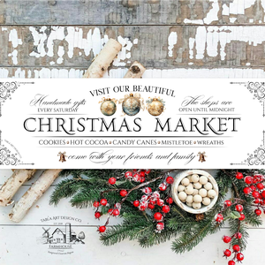 Christmas Market - Karácsonyi gömbök - Karácsonyi vászonkép különböző méretben - otthon & életmód - dekoráció - kép & falikép - táblakép - Meska.hu