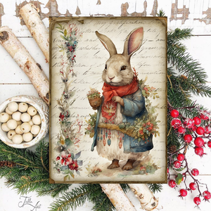 Karácsonyi nyuszi fiú  - Karácsonyi vászonkép különböző méretben, Otthon & Életmód, Dekoráció, Kép & Falikép, Táblakép, , MESKA