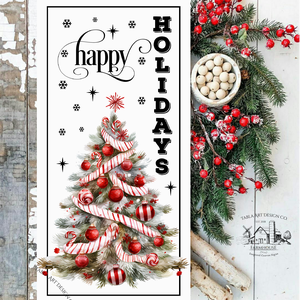 Happy Holidays Karácsonyfa - karácsonyi vászonkép különböző méretben - otthon & életmód - dekoráció - kép & falikép - táblakép - Meska.hu