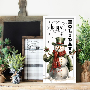 Happy Holidays Hóember - karácsonyi vászonkép különböző méretben - otthon & életmód - dekoráció - kép & falikép - táblakép - Meska.hu