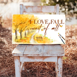 I love fall most of all 40x20 cm fa tábla , Otthon & Lakás, Dekoráció, Kép & Falikép, Táblakép, Famegmunkálás, Festett tárgyak, Meska