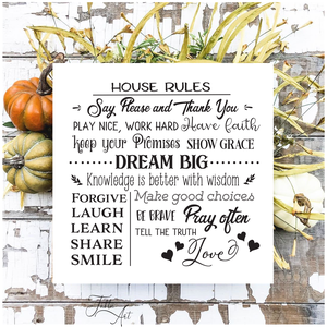 House rules - vászonkép különböző méretben, Otthon & Életmód, Dekoráció, Kép & Falikép, Táblakép, , MESKA
