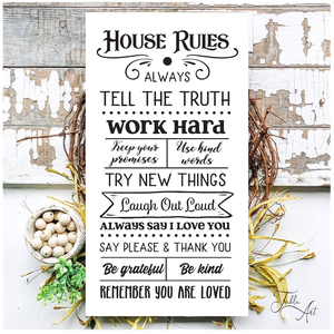 House rules  - vászonkép különböző méretben, Otthon & Életmód, Dekoráció, Kép & Falikép, Táblakép, , MESKA