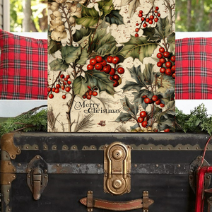 Merry Christmas (piros bogyók) - karácsonyi vászonkép különböző méretben - otthon & életmód - dekoráció - kép & falikép - táblakép - Meska.hu