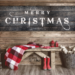 Merry Christmas (fekete kopott fa hatás) - Karácsonyi vászonkép különböző méretben - otthon & életmód - dekoráció - kép & falikép - táblakép - Meska.hu