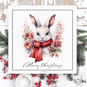 Merry Christmas nyuszi - karácsonyi vászonkép különböző méretben, Otthon & Életmód, Dekoráció, Kép & Falikép, Táblakép, , MESKA