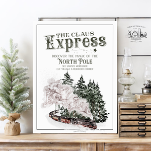 The Claus Express - karácsonyi vászonkép különböző méretben - otthon & életmód - dekoráció - kép & falikép - táblakép - Meska.hu