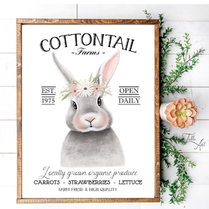 Cottontail Farms 40x30 cm tavaszi, húsvéti fa tábla - otthon & életmód - vallás - házi áldás - Meska.hu