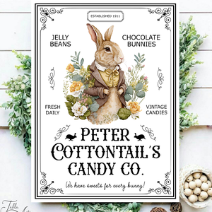 Peter Cottontail Candy Co. - We have sweets for every bunny - húsvéti, tavaszi vászonkép különböző méretben, Otthon & Lakás, Dekoráció, Kép & Falikép, Táblakép, , MESKA