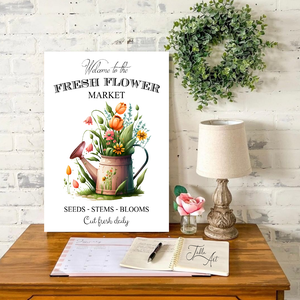 Welcome to the flower market - kanna, tavaszi vászonkép különböző méretben - otthon & lakás - dekoráció - kép & falikép - táblakép - Meska.hu