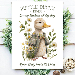 Puddle duck's diner - vidám vászonkép különböző méretben, Otthon & Életmód, Dekoráció, Kép & Falikép, Táblakép, , MESKA