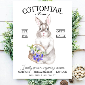 Cottontail farms - nyuszi kosárral - húsvéti, tavaszi vászonkép különböző méretben, Otthon & Lakás, Dekoráció, Kép & Falikép, Táblakép, , MESKA