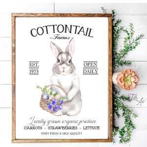 Cottontail farms - nyuszi kosárral - húsvéti, tavaszi vászonkép különböző méretben - otthon & lakás - dekoráció - kép & falikép - táblakép - Meska.hu