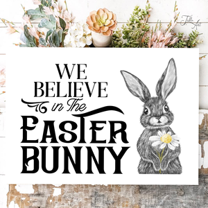 We believe in the Easter Bunny - húsvéti, tavaszi vászonkép különböző méretben - otthon & lakás - dekoráció - kép & falikép - táblakép - Meska.hu
