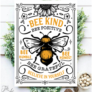 Bee kind bee positive - vászonkép különböző méretben, Otthon & Lakás, Dekoráció, Kép & Falikép, Táblakép, , MESKA
