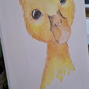 Kiskacsa ceruzarajz fa tábla 30x20 cm  - otthon & életmód - dekoráció - kép & falikép - táblakép - Meska.hu