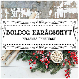 Boldog karácsonyt - Karácsonyi vászonkép különböző méretben - otthon & életmód - dekoráció - kép & falikép - táblakép - Meska.hu