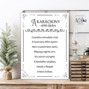 A karácsony előtti éjjelen - karácsonyi vászonkép különböző méretben - otthon & életmód - dekoráció - kép & falikép - táblakép - Meska.hu