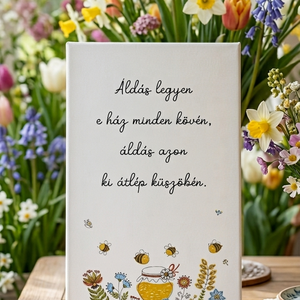 Áldás legyen e ház minden kövén - vászonkép különböző méretben - otthon & életmód - dekoráció - kép & falikép - táblakép - Meska.hu