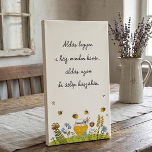 Áldás legyen e ház minden kövén - vászonkép különböző méretben - otthon & életmód - dekoráció - kép & falikép - táblakép - Meska.hu