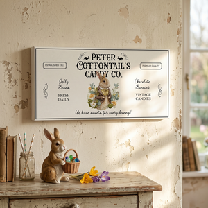 We have sweets for every bunny (Péter nyuszi) 40x20 cm fa tábla vagy vászonkép többféle méretben, húsvét, tavasz - otthon & életmód - dekoráció - kép & falikép - táblakép - Meska.hu