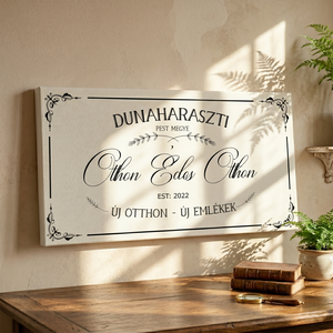 Városnév, otthon édes otthon - új otthon, új emlékek - vászonkép többféle méretben - otthon & életmód - dekoráció - kép & falikép - táblakép - Meska.hu