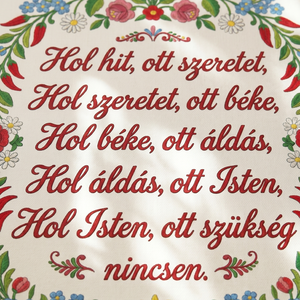Házi áldás - kalocsai mintával - vászonkép különböző méretben - otthon & életmód - dekoráció - kép & falikép - táblakép - Meska.hu
