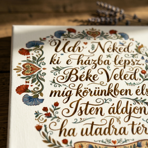 Üdv Néked ki e házba lépsz - vászonkép különböző méretben - otthon & életmód - dekoráció - kép & falikép - vászonkép - Meska.hu