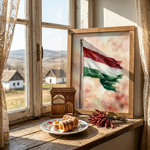 Magyar zászló akvarell vászonkép - otthon & életmód - dekoráció - kép & falikép - táblakép - Meska.hu