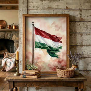 Magyar zászló akvarell vászonkép - otthon & életmód - dekoráció - kép & falikép - táblakép - Meska.hu