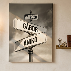 Egyedi nevek tábla - szürke felhős - egyedi vászonkép  - otthon & életmód - dekoráció - kép & falikép - vászonkép - Meska.hu