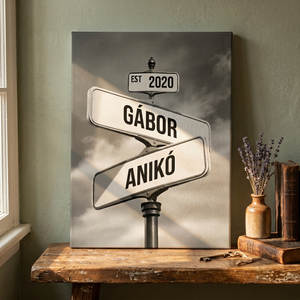 Egyedi nevek tábla - szürke felhős - egyedi vászonkép  - otthon & életmód - dekoráció - kép & falikép - vászonkép - Meska.hu