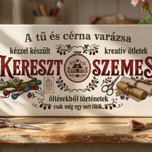 A tű és cérna varázsa - keresztszemes - otthon & életmód - dekoráció - kép & falikép - vászonkép - Meska.hu