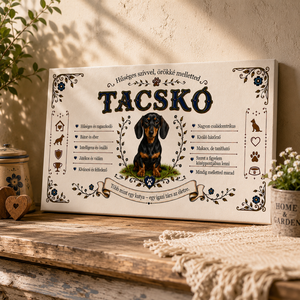Hűséges tacskó - egyedi vászonkép - otthon & életmód - dekoráció - kép & falikép - vászonkép - Meska.hu