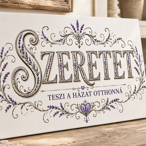 Szeretet teszi a házat otthonná - levendula - vászonkép - otthon & életmód - dekoráció - kép & falikép - vászonkép - Meska.hu