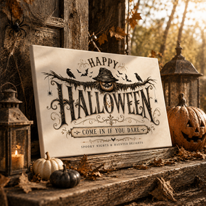 Happy Halloween, come in if you dare - vászonkép - otthon & életmód - dekoráció - halloween - halloweeni dekoráció - Meska.hu