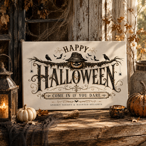 Happy Halloween, come in if you dare - vászonkép - otthon & életmód - dekoráció - halloween - halloweeni dekoráció - Meska.hu