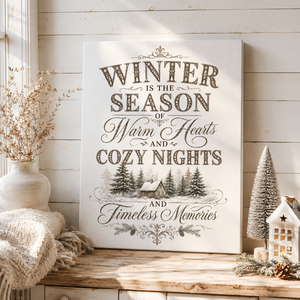 Winter is the Season of Warm Hearts - vászonkép - otthon & életmód - dekoráció - kép & falikép - vászonkép - Meska.hu