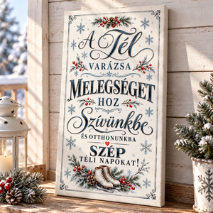 A tél varázsa melegséget hoz szívünkbe - vászonkép - otthon & életmód - dekoráció - kép & falikép - vászonkép - Meska.hu