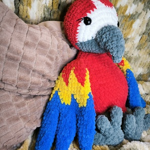 Horgolt nagy arapapagáj, Játék & Sport, Plüssállat & Játékfigura, Madár, Horgolás, Varrás, MESKA
