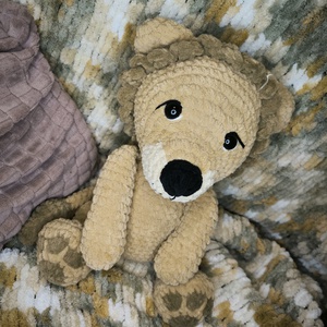 Horgolt oroszlán  - játék & sport - plüssállat & játékfigura - oroszlán - Meska.hu