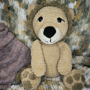 Horgolt oroszlán  - játék & sport - plüssállat & játékfigura - oroszlán - Meska.hu