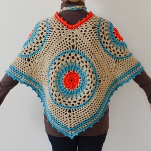 Mandala poncsó - ruha & divat - női ruha - poncsó - Meska.hu