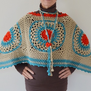 Mandala poncsó - ruha & divat - női ruha - poncsó - Meska.hu