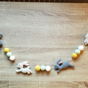 Nyuszis girland, füzér kiságyra, falra, polc alá - otthon & életmód - babaszoba, gyerekszoba - babaszoba, gyerekszoba - Meska.hu